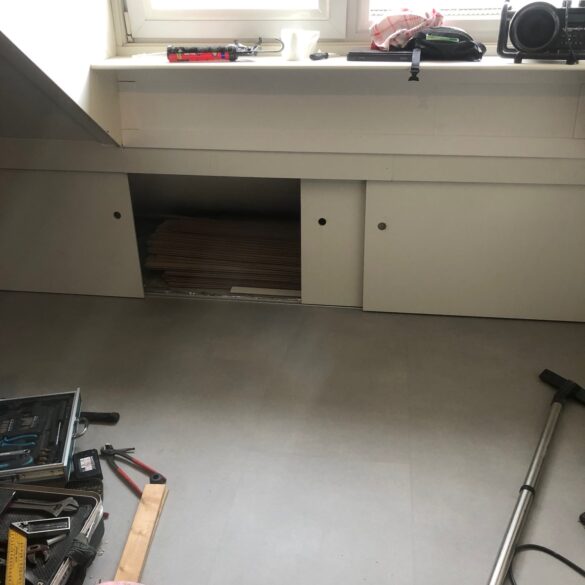 schuifdeuren, schuine wand