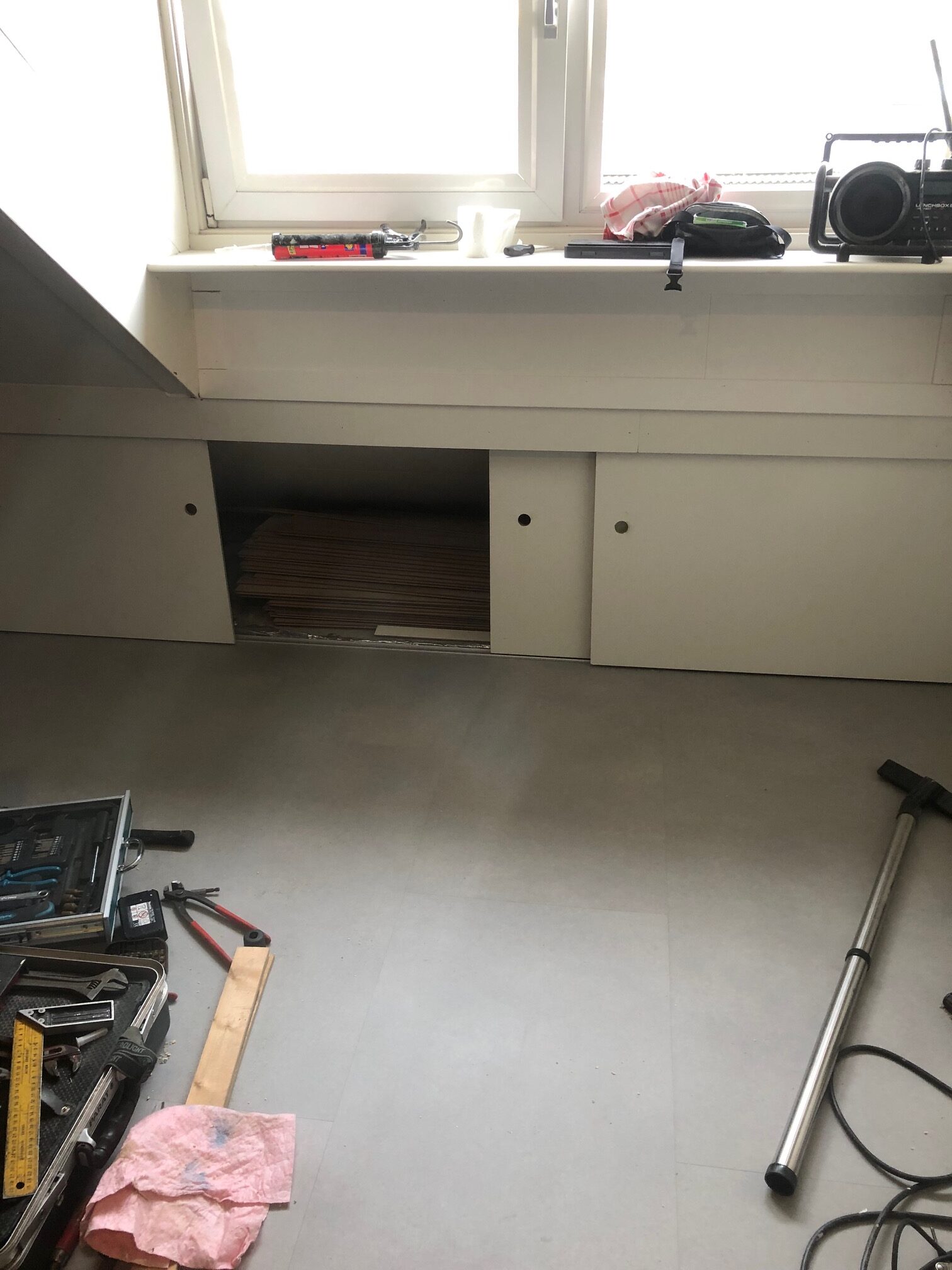 schuifdeuren, schuine wand